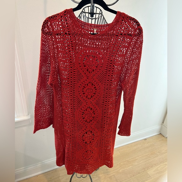 Free People- Medium - Brown/Orange - Shirt/Dress - Picture 2 of 8